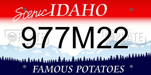 977M22 Idaho License Plate