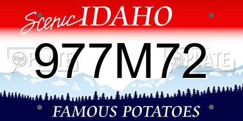 977M72 Idaho License Plate