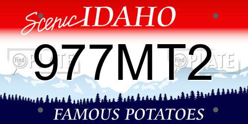 977MT2 Idaho License Plate
