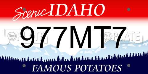 977MT7 Idaho License Plate