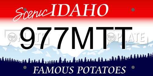 977MTT Idaho License Plate
