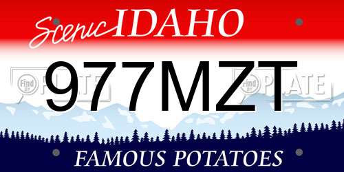 977MZT Idaho License Plate