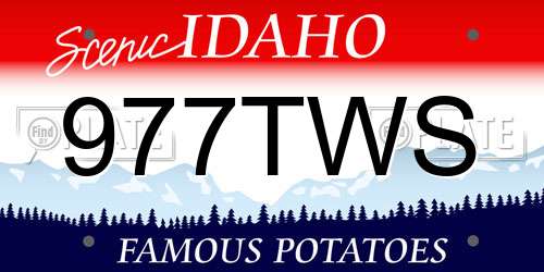 977TWS Idaho License Plate