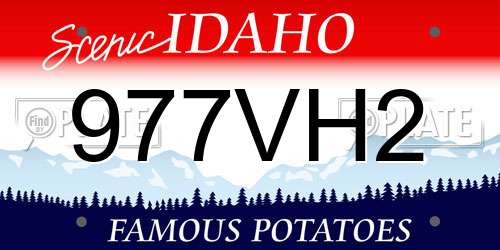 977VH2 Idaho License Plate
