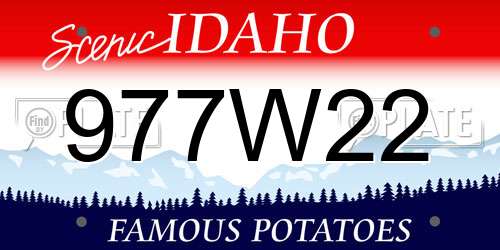 977W22 Idaho License Plate