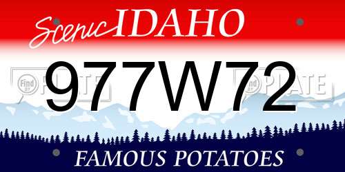 977W72 Idaho License Plate