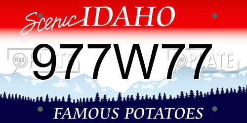 977W77 Idaho License Plate