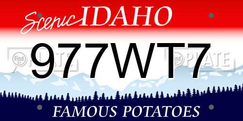 977WT7 Idaho License Plate