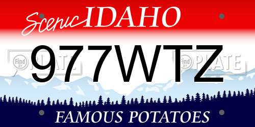 977WTZ Idaho License Plate