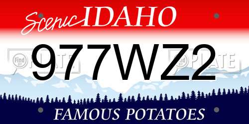 977WZ2 Idaho License Plate