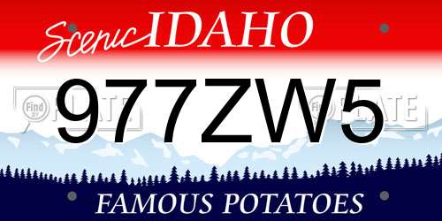 977ZW5 Idaho License Plate