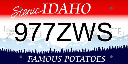 977ZWS Idaho License Plate