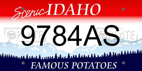 9784AS Idaho License Plate