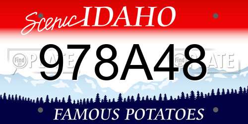 978A48 Idaho License Plate