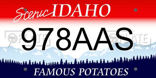 978AAS Idaho License Plate