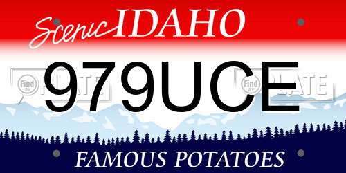 979UCE Idaho License Plate
