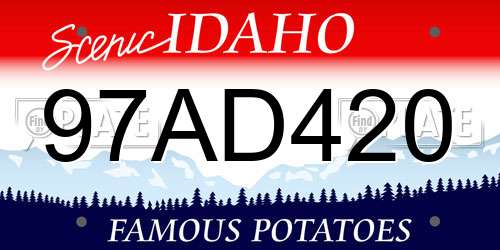97AD420 Idaho License Plate
