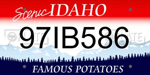 97IB586 Idaho License Plate
