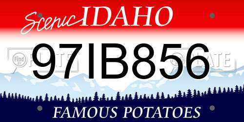 97IB856 Idaho License Plate