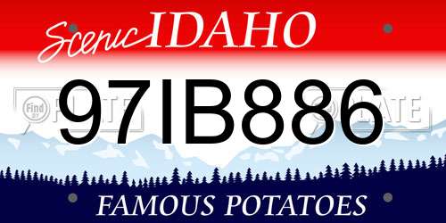 97IB886 Idaho License Plate