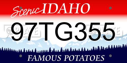 97TG355 Idaho License Plate