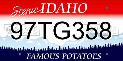 97TG358 Idaho License Plate