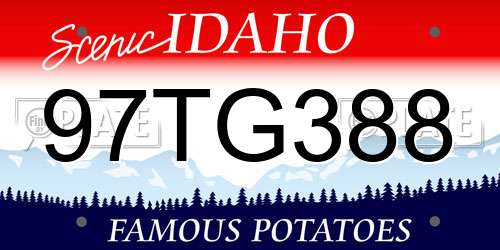 97TG388 Idaho License Plate