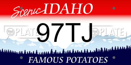 97TJ Idaho License Plate