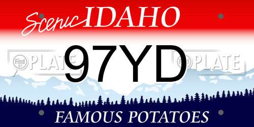 97YD Idaho License Plate