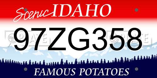97ZG358 Idaho License Plate