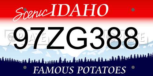 97ZG388 Idaho License Plate