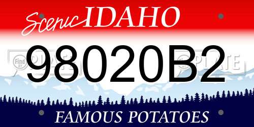 98020B2 Idaho License Plate