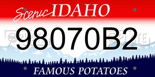 98070B2 Idaho License Plate