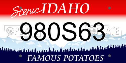 980S63 Idaho License Plate