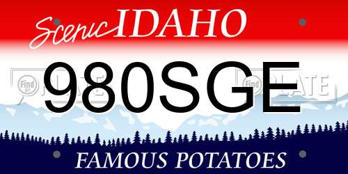 980SGE Idaho License Plate