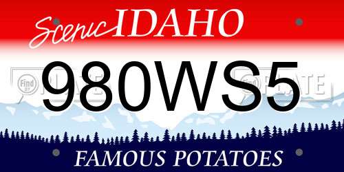 980WS5 Idaho License Plate