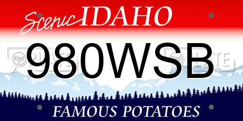 980WSB Idaho License Plate