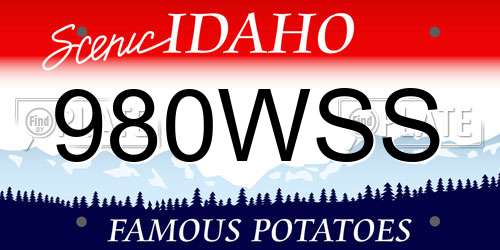 980WSS Idaho License Plate