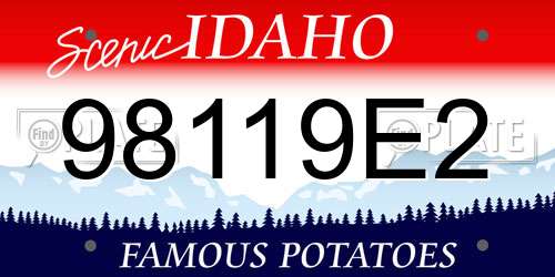 98119E2 Idaho License Plate