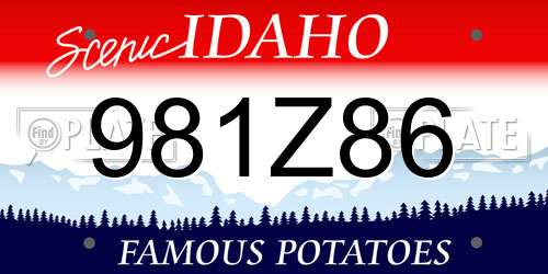 981Z86 Idaho License Plate