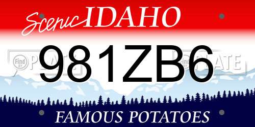981ZB6 Idaho License Plate