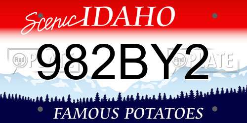 982BY2 Idaho License Plate