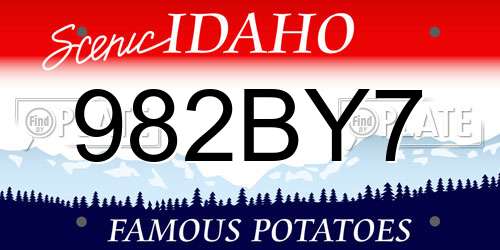 982BY7 Idaho License Plate