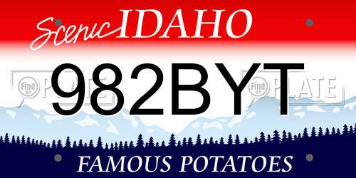 982BYT Idaho License Plate