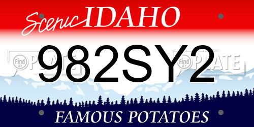 982SY2 Idaho License Plate