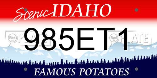985ET1 Idaho License Plate