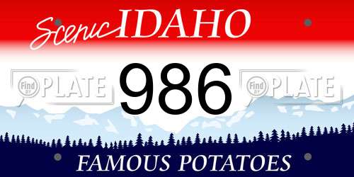986 Idaho License Plate