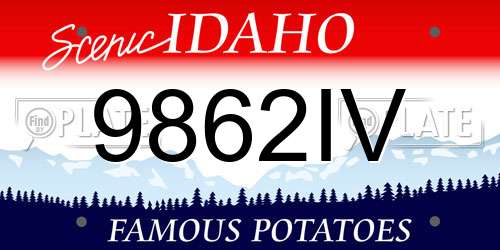 9862IV Idaho License Plate