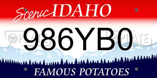 986YB0 Idaho License Plate