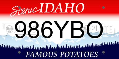986YBO Idaho License Plate